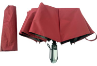 Parapluie solaire en PVC rouge de 21 pouces 10K avec revêtement UV noir Parapluie étanche entièrement automatique à trois volets pour la vente en gros