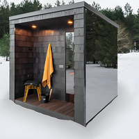 5-7 personnes en gros extérieur baril Cube Sauna Maison en bois avec porte en verre miroir