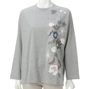 Pull en tricot pour fille, nouveau modèle d'hiver, pull à col rond brodé, t-shirt ample, motif floral, large T - Product Image 4