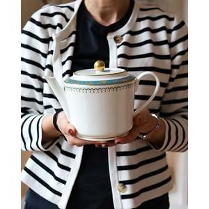 Ensemble complet de thé/café Bennyudine Richard Ginori Lago 6 pièces, tasses et soucoupes décorées Cristina pour hôtels - Product Image 4