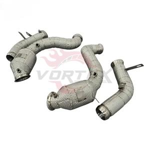 ท่อไอเสียแบบ Vortex Heat Insulation Downpipe สำหรับ W213 E63S AMG 4.0T ชุดท่อไอเสียสำหรับรถแข่งพร้อมแคตตาไลติกคอนเวอร์เตอร์แบบไหลสูง - Product Image 1