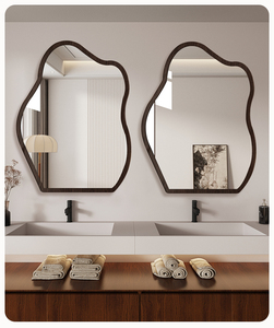 Bois-like haute qualité mode rétro style décor hôtel design moderne salle de bain mur miroir table de lavage - Product Image 1