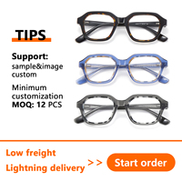 Monture optique en acétate unisexe tendance avec charnière à ressort, style design, plaque interne pour anneau de carte, vente en gros