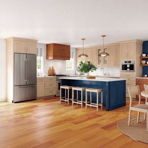 BALOM Armoires de cuisine en bois massif personnalisées, armoires de cuisine modulaires de luxe, prêtes à assembler pour les villas - Product Image 1