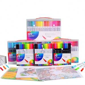 Stylos pinceaux double pointe couleur aquarelle lavables, très demandés, pour dessin et peinture, lot de marqueurs artistiques - Product Image 1