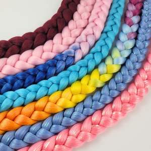 Extension <span class=keywords><strong>de</strong></span> cheveux tressés bleus <span class=keywords><strong>de</strong></span> 26 pouces pour tresses, extensions <span class=keywords><strong>de</strong></span> <span class=keywords><strong>queue</strong></span> <span class=keywords><strong>de</strong></span> <span class=keywords><strong>cheval</strong></span> synthétiques avec lien élastique, accessoires <span class=keywords><strong>de</strong></span> cheveux pour festival et rave - Product Image 5