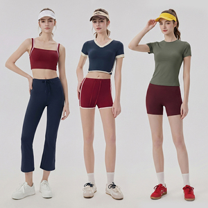 Conjunto <span class=keywords><strong>de</strong></span> Yoga <span class=keywords><strong>de</strong></span> 2 Piezas para Mujer, Top <span class=keywords><strong>de</strong></span> Manga Corta y Pantalones Cortos <span class=keywords><strong>de</strong></span> Cintura Alta, Ropa Deportiva para Fanáticas del Fútbol - Product Image 2