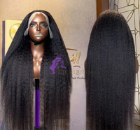 Nouvelle perruque Lace Front XZY Afro Kinky Straight en cheveux humains vierges brésiliens 2025, dentelle HD transparente sans colle 13x4 360, sans perte de cheveux