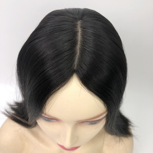 Emeda naturale del cuoio capelluto # 1b di colore naturale parrucca in seta brasiliana europea vergine <span class=keywords><strong>capelli</strong></span> gioiello parrucca sheitel - Product Image 2