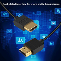Câble Pasow 4K HD ultra fin mâle-mâle 36AWG haute vitesse (3FT/1M)