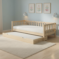 Lit de rangement moderne, personnalisé, facile à assembler, en bois de pin massif, lit simple 90*200cm, modèle BSB 0721 pour chambre à coucher, maison