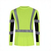 T-shirt personnalisé en tissu polyester respirant de haute qualité, séchage rapide, réfléchissant, avec LED clignotante, conforme à la norme ANSI Classe 2, logo personnalisé