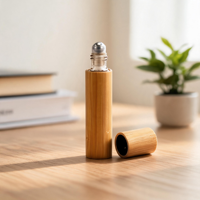 Botol Roller Kaca Bambu dengan Suara Super Bass dan Imersif, Perangkat Audio untuk Pesta, Kantor, Kamar Tidur, Speaker Stereo Botol Roller