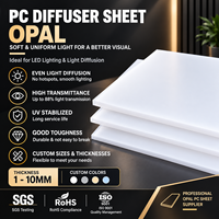 Diffuseur LED en polycarbonate, panneau de diffusion de lumière à haute transmission, anti-reflet  Taille personnalisée pour l'âge adulte
