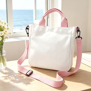 Bolso Bandolera de Lona Sublimable para Transferencia Térmica, Mini Bolso Tote DIY, 4 Colores, Cierre Magnético, Correa Ajustable, Venta al Por Mayor, Regalo - Product Image 2