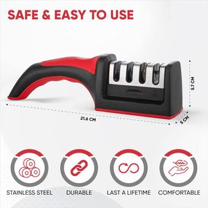Afilador de Cuchillos 3 en 1 Desmontable, de Cerámica y Acero de Tungsteno, Manual, Ecológico, Grano Grueso, ¡Oferta! - Product Image 3