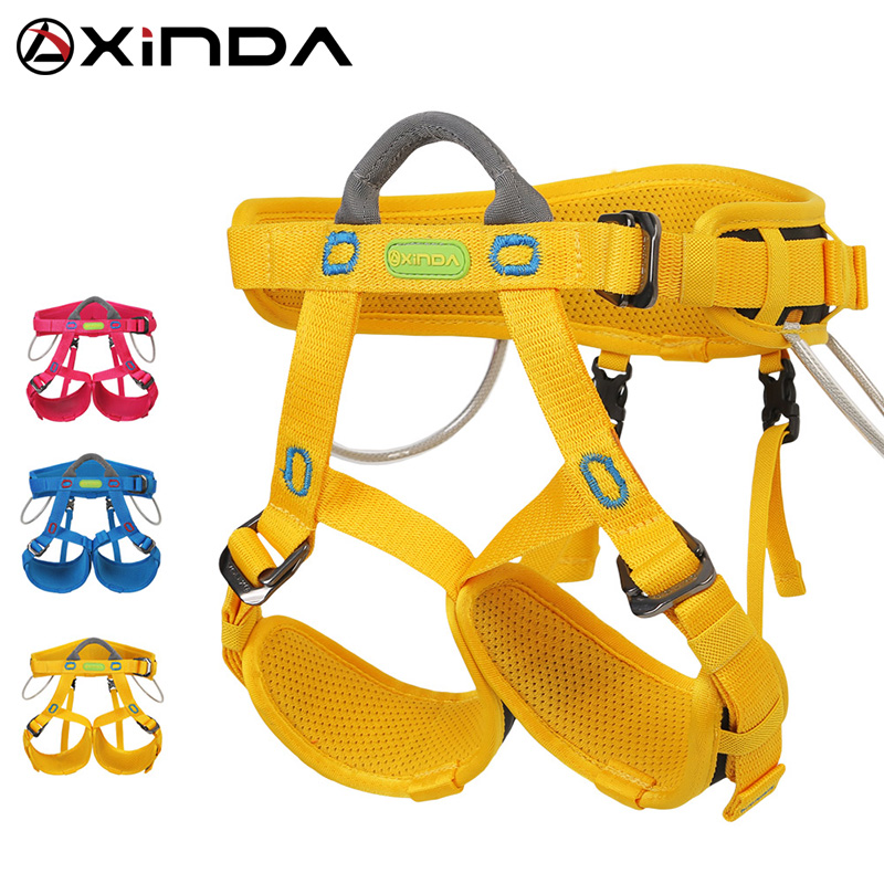 XINDA-arnés de seguridad para niños y mujeres, medio cuerpo, expansible, entrenamiento, espeleología, escalada en roca