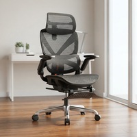 Chaise de bureau ergonomique avec appui-tête en maille respirante et accoudoirs réglables, pivotante et inclinable, pour ordinateur, idéale pour le bureau à domicile, vente en gros
