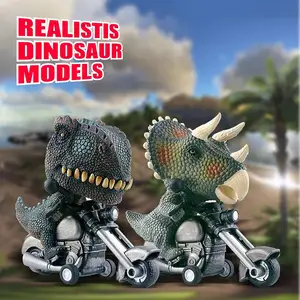 Juguetes de dinosaurio de plástico para niños, motocicleta de juguete de dinosaurio de fricción, modelo S107