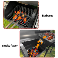 BBQ de style moderne extérieur professionnel et fumeur Combo Iron Barrel Grill Smoker avec Pellet & Wood Premium Powder Coated