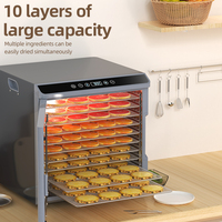 Nieuwe 10-laags Thuisgebruik Voedseldroger Machine Dehydrator Voor Mango Appelvlees Zeevruchten Groenten Met Plc En Pomponderdelen