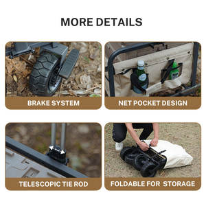 STARRYHEART-Remolque telescópico para acampar al aire libre, carro pequeño con dosel de campamento simple, acero y mango de carbono, Material de PVC - Product Image 5