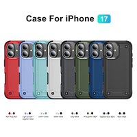 Étui de téléphone portable hybride TPU PC de luxe 2 en 1 antichoc pour 17 Pro Max et pour 17 avec fonctions magnétiques et anneau
