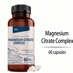 Cápsulas Blandas <span class=keywords><strong>de</strong></span> Citrato <span class=keywords><strong>de</strong></span> <span class=keywords><strong>Magnesio</strong></span>, Glicinato y Malato (Complejo <span class=keywords><strong>de</strong></span> <span class=keywords><strong>Magnesio</strong></span> 4x) 500mg OEM/ODM con <span class=keywords><strong>Beneficios</strong></span> Antioxidantes - Product Image 1