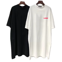 Robe T-shirt décontractée en coton tricoté imprimé pour femme, coupe oversize, longueur midi, avec logo personnalisé, grandes tailles, collection 2023, vente en gros