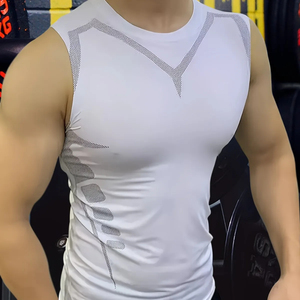 <b>Compression</b> Tank <b>Top</b> <b>Men</b> Gym Shirt Sleeveless Quick Dry Printing Sportswear Male Fitness Bodybuilding Vest Workout Muscle <b>Top</b> - Product Image 4