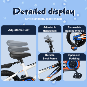 Vélo pour garçons de 12/14/16 pouces, cadre en acier à haute teneur en carbone, vélo pour enfants de 2 à 7 ans - Product Image 3