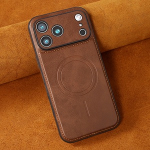 Fundas Magnéticas de Cuero PU al por Mayor para iPhone 17 12 13 14 15 16 Pro Max 17 Air, Cubierta Protectora con Carga Inalámbrica - Product Image 1