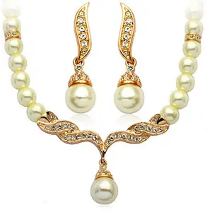 00456-3 элегантные модные серьги и ожерелье с ангельским крылом и жемчугом в европейском и американском стиле