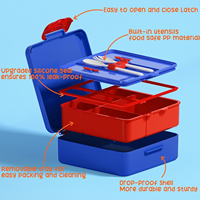 Promotion d'usine OEM ODM : Boîte à lunch réutilisable à 4 compartiments, mignonne, sans BPA, avec cuillère et fourchette