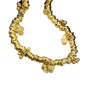 Cuentas redondas martilladas de plata de ley S925 Qunlvsheng para la fabricación de collares, espaciadores sueltos en espiral, accesorios de joyería. - Product Image 5