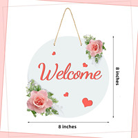Plaque de suspension ronde en bois personnalisable de 8 pouces, panneau de Plaque de suspension ronde en MDF pour Sublimation, cintre de porte vierge pour décoration intérieure