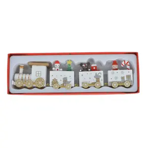 Navidad tren de madera Santa Festival ornamento decoración regalo juguete para fiesta de Navidad