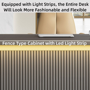 Nhà Máy Bán Buôn Đồ nội thất văn phòng bàn văn phòng và ghế đặt sang trọng L hình dạng CEO Ông Chủ quản lý điều hành Bàn văn phòng - Product Image 2