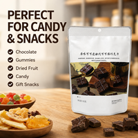 Sachets d'emballage personnalisés pour bonbons avec fenêtre et fermeture éclair refermable, sacs alimentaires imprimés pour les friandises et les collations d'Halloween
