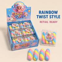 Jouet Squishy en forme de bonbon spirale torsadé, texture guimauve croustillante et éclatante, jouets anti-stress à presser, coffret cadeau