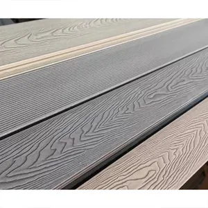 FOJU Wood Plastic Composite Flooring Wpc Decking Tile Outdoor Eco-Friendly Tiles Deep Embossed Composite Decking Board