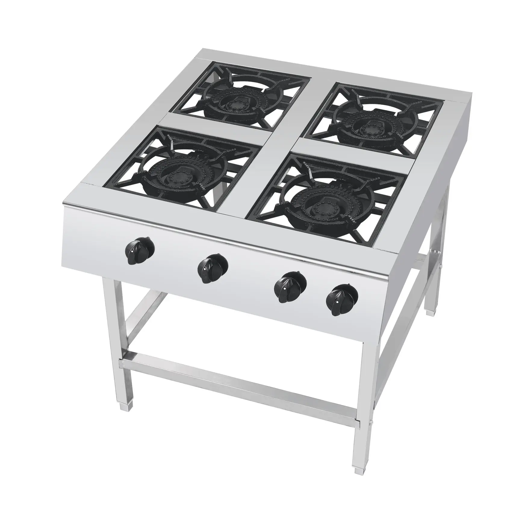 Four burners Low Pressure Gas Stove with Frame Stainless Steel body