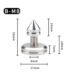 RASANTEK Haut de gamme en acier inoxydable 304 chromé Haut-parleur Spike Isolation Spike Stand Pied Haut-parleur Base Cône <span class=keywords><strong>pour</strong></span> HIFI Audio - Product Image 4