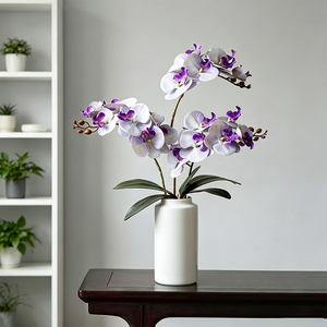 1 pièce de fleurs artificielles en latex au toucher réel, Phalaenopsis, tige d'orchidée artificielle de 23,6 pouces, bouquet pour mariage, fête, décoration de la maison <span class=keywords><strong>et</strong></span> du jardin - Product Image 1