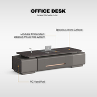 Bureau de direction avec plateau laqué haut de gamme pour espaces de travail modernes et solutions de mobilier de bureau tout-en-un