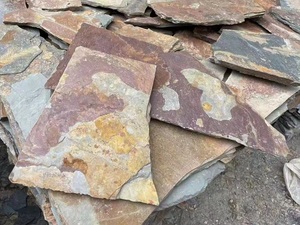 Trung Quốc Ngẫu Nhiên Gỉ Đá Phiến Không Đều Đá Lát Sàn Giá Rẻ Bước Đá Patio Flagstone Tile - Product Image 2