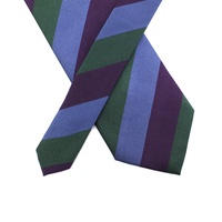 Cravates pour hommes de bonne qualité, vente en gros en Chine, vert forêt, violet, soie jacquard tissée, rétro, rayée bleue avec vert, cravate personnalisée