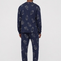 Ensemble de vêtements pour homme, haut à manches longues et pantalon long de style Henley, nouvelle conception, ensemble de pyjama pour homme, vêtements de nuit chauds pour l'automne et l'hiver