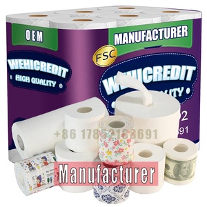 Wehicredit Tùy Chỉnh Bán Buôn Trung Quốc Thơm Jumbo Cuộn 2 4 8 Ply 1000 Tờ 30 Gói Nhà Vệ Sinh Mô Phòng Tắm Nhà Vệ Sinh Giấy - Product Image 1
