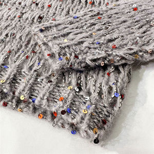 2024 printemps <span class=keywords><strong>fait</strong></span> à la <span class=keywords><strong>main</strong></span> gris mode sweats à capuche <span class=keywords><strong>pull</strong></span> avec Paillette tricot gris <span class=keywords><strong>pull</strong></span> pour les femmes - Product Image 4